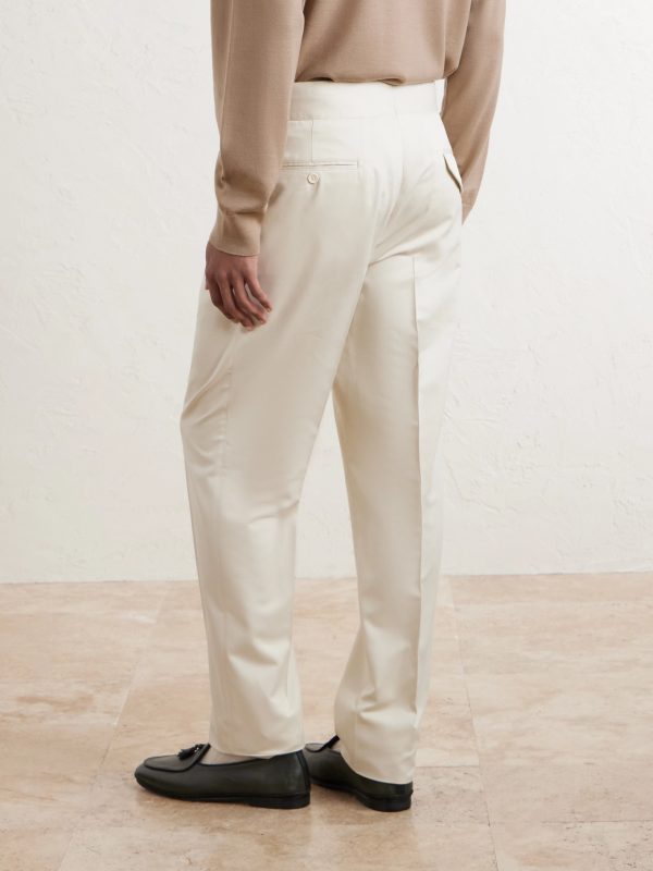 Straight-Leg Pleated Silk-Gabardine Trousers - BK