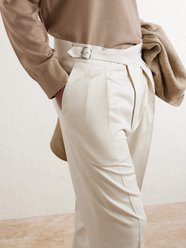 Straight-Leg Pleated Silk-Gabardine Trousers - CU