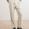 Straight-Leg Pleated Silk-Gabardine Trousers - FR