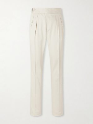 Straight-Leg Pleated Silk-Gabardine Trousers Straight-Leg Pleated Silk-Gabardine Trousers