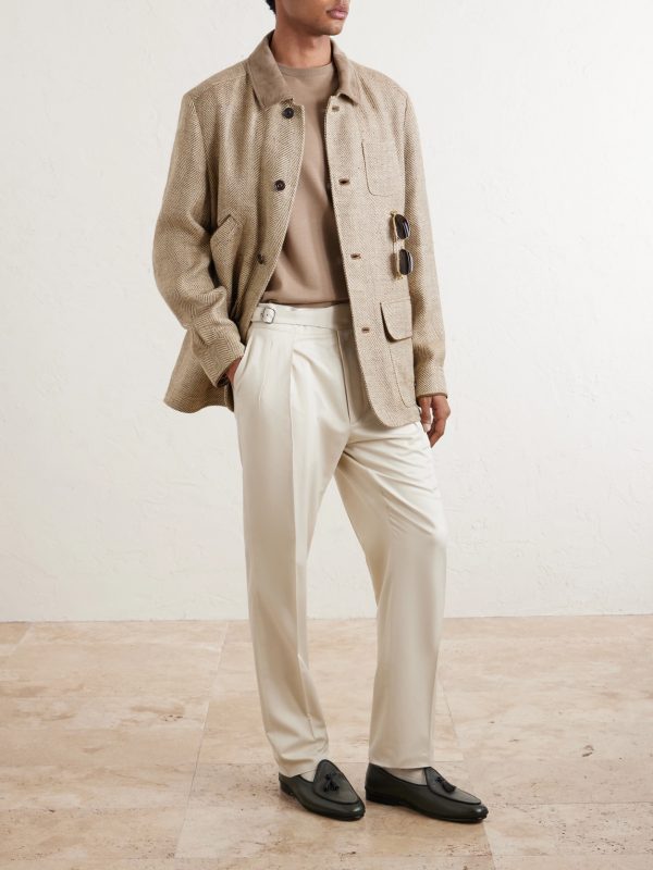Straight-Leg Pleated Silk-Gabardine Trousers - OU
