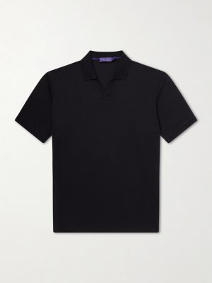 Cotton and Cashmere-Blend Piqué Polo Shirt