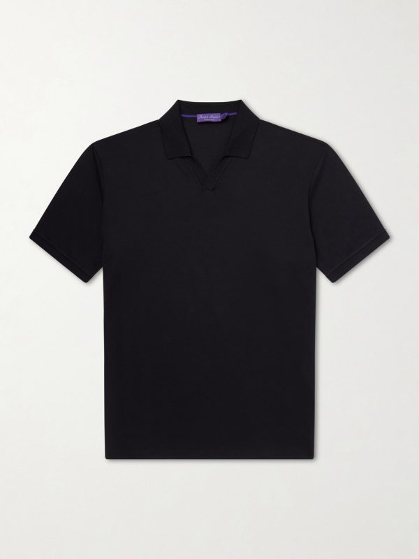 Cotton and Cashmere-Blend Piqué Polo Shirt Cotton and Cashmere-Blend Piqué Polo Shirt