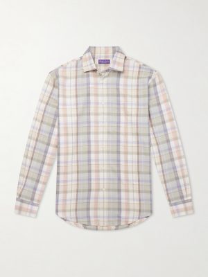 Checked Hemp and Cotton-Blend Twill Shirt Checked Hemp and Cotton-Blend Twill Shirt