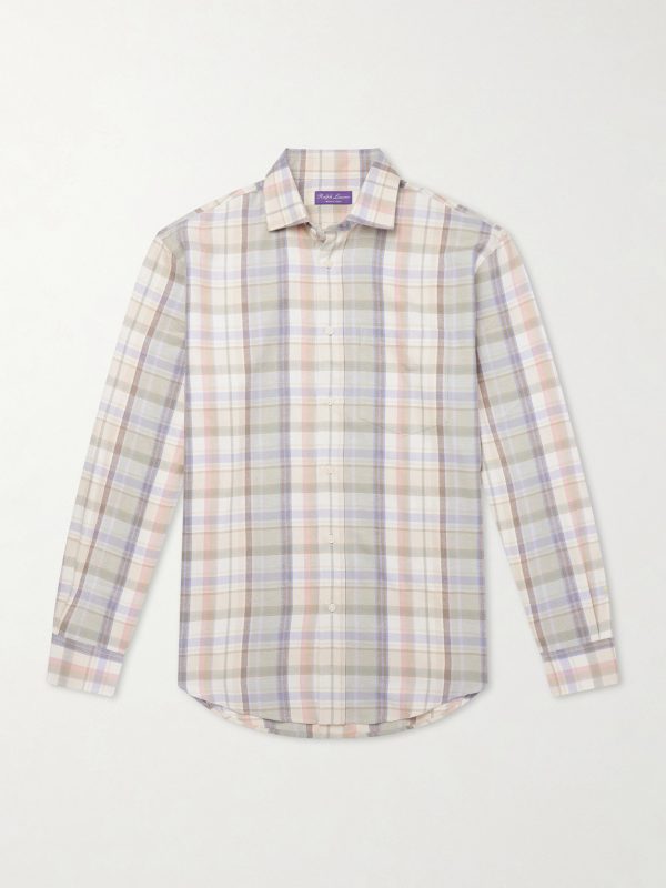 Checked Hemp and Cotton-Blend Twill Shirt Checked Hemp and Cotton-Blend Twill Shirt