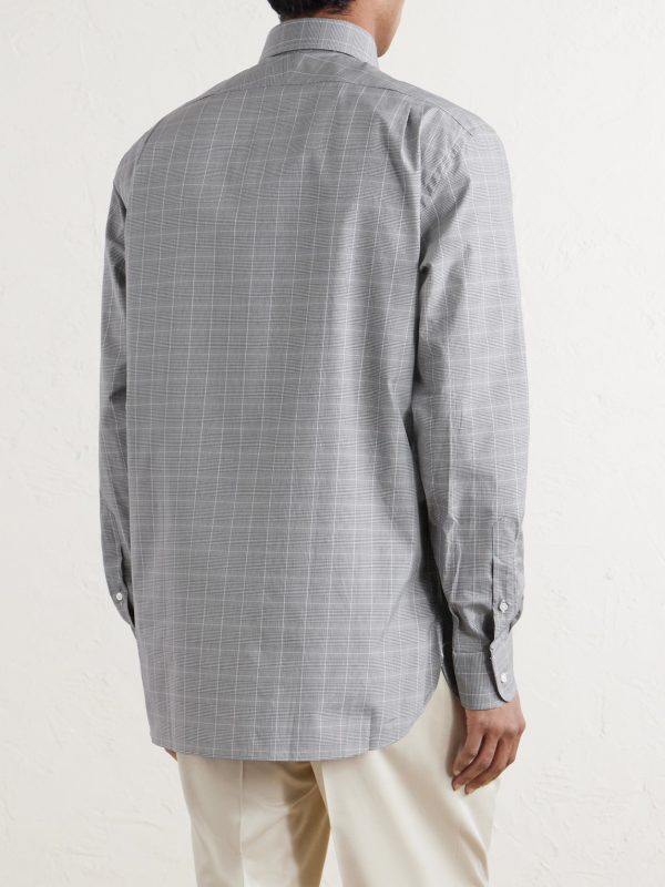 Checked Cotton-Poplin Shirt - BK Checked Cotton-Poplin Shirt - BK