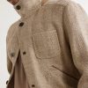 Corduroy and Suede-Trimmed Herringbone Linen Field Jacket - E1 Corduroy and Suede-Trimmed Herringbone Linen Field Jacket - E1