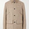 Corduroy and Suede-Trimmed Herringbone Linen Field Jacket Corduroy and Suede-Trimmed Herringbone Linen Field Jacket