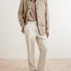 Corduroy and Suede-Trimmed Herringbone Linen Field Jacket - OU Corduroy and Suede-Trimmed Herringbone Linen Field Jacket - OU