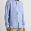 Camp-Collar Linen-Chambray Shirt - FR Camp-Collar Linen-Chambray Shirt - FR