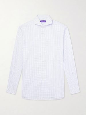 Cutaway-Collar Checked Cotton-Poplin Shirt Cutaway-Collar Checked Cotton-Poplin Shirt