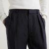 Straight-Leg Pleated Silk and Linen-Blend Trousers - CU