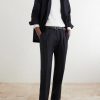 Straight-Leg Pleated Silk and Linen-Blend Trousers - OU