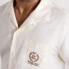 + Wimbledon Camp-Collar Embroidered Silk and Linen-Blend Shirt - CU + Wimbledon Camp-Collar Embroidered Silk and Linen-Blend Shirt - CU