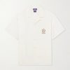+ Wimbledon Camp-Collar Embroidered Silk and Linen-Blend Shirt + Wimbledon Camp-Collar Embroidered Silk and Linen-Blend Shirt