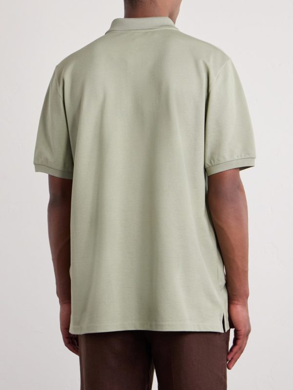 Logo-Embroidered Cotton-Piqué Polo Shirt - BK Logo-Embroidered Cotton-Piqué Polo Shirt - BK