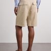 Straight-Leg Silk-Twill Shorts - BK