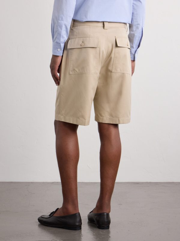 Straight-Leg Silk-Twill Shorts - BK