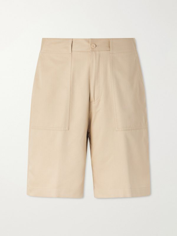 Straight-Leg Silk-Twill Shorts