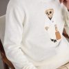 Polo Bear Logo-Appliquéd Leather-Trimmed Knitted Silk and Linen-Blend Sweater - CU