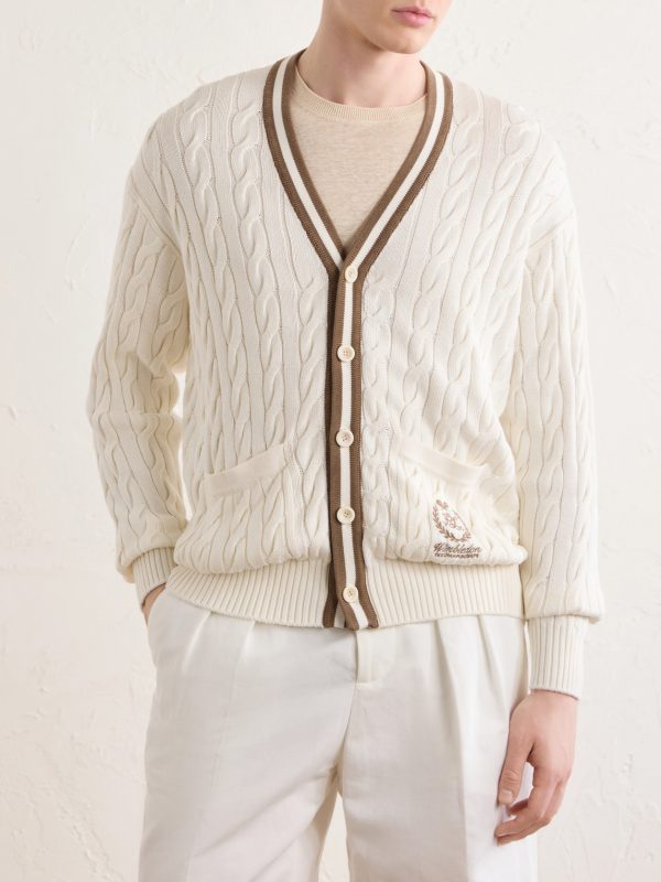 + Wimbledon Capsule Cotton and Silk Cardigan - FR + Wimbledon Capsule Cotton and Silk Cardigan - FR