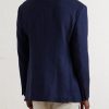 Herringbone Cotton, Silk and Linen-Blend Blazer - BK Herringbone Cotton, Silk and Linen-Blend Blazer - BK