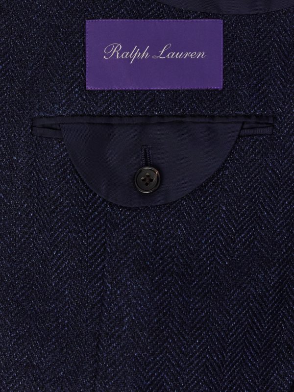 Herringbone Cotton, Silk and Linen-Blend Blazer - E2 Herringbone Cotton, Silk and Linen-Blend Blazer - E2