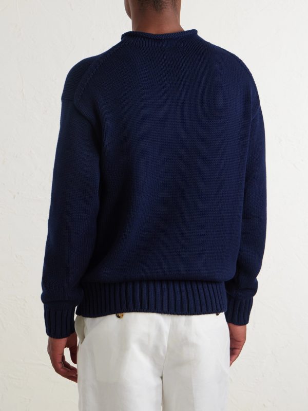 Logo-Appliquéd Cotton-Blend Sweater - BK Logo-Appliquéd Cotton-Blend Sweater - BK