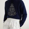 Logo-Appliquéd Cotton-Blend Sweater - CU Logo-Appliquéd Cotton-Blend Sweater - CU