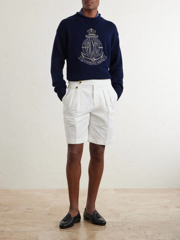 Logo-Appliquéd Cotton-Blend Sweater - OU Logo-Appliquéd Cotton-Blend Sweater - OU