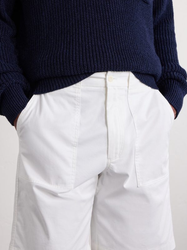 Straight-Leg Stretch-Cotton Twill Shorts - CU