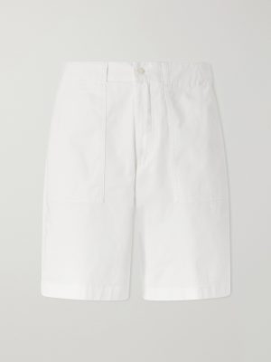 Straight-Leg Stretch-Cotton Twill Shorts