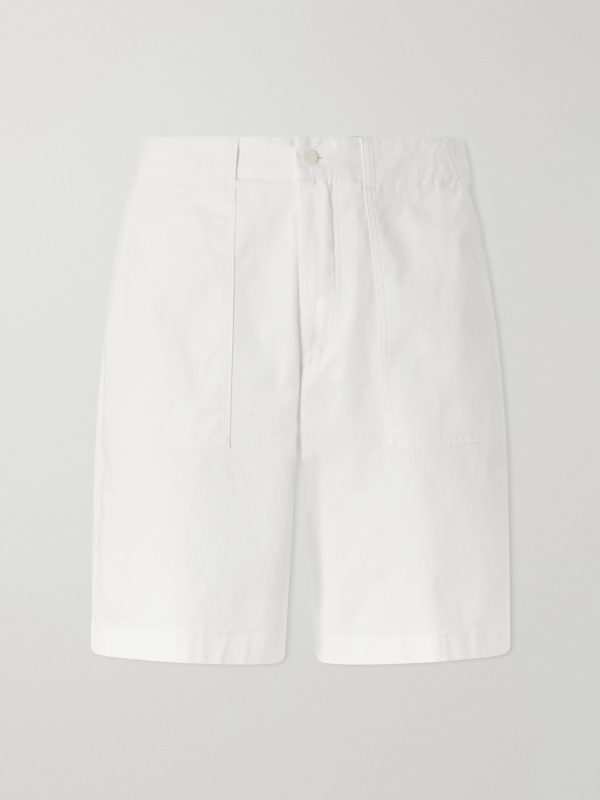 Straight-Leg Stretch-Cotton Twill Shorts
