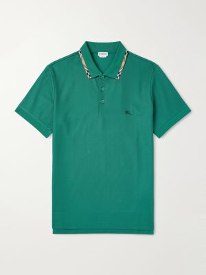 Logo-Embroidered Checked Cotton-Piqué Polo Shirt Logo-Embroidered Checked Cotton-Piqué Polo Shirt