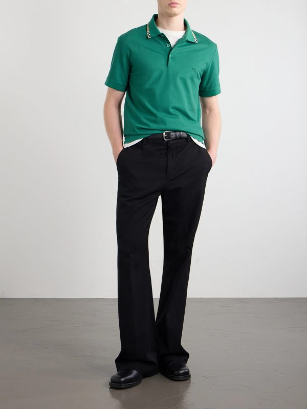 Logo-Embroidered Checked Cotton-Piqué Polo Shirt - OU Logo-Embroidered Checked Cotton-Piqué Polo Shirt - OU