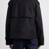 Cropped Cotton-Gabardine Trench Coat - BK Cropped Cotton-Gabardine Trench Coat - BK