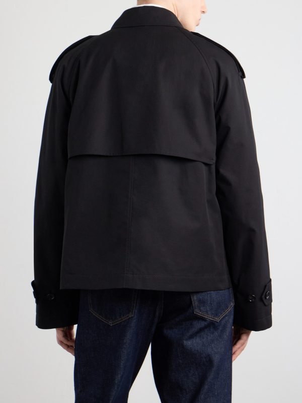 Cropped Cotton-Gabardine Trench Coat - BK Cropped Cotton-Gabardine Trench Coat - BK