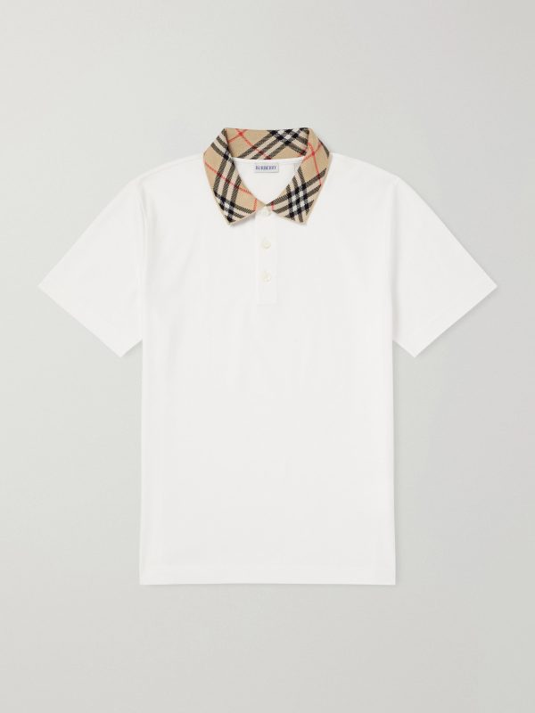 Checked Cotton-Piqué Polo Shirt Checked Cotton-Piqué Polo Shirt
