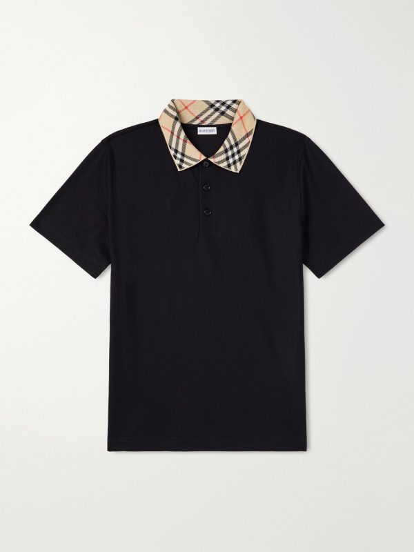 Checked Cotton-Piqué Polo Shirt Checked Cotton-Piqué Polo Shirt
