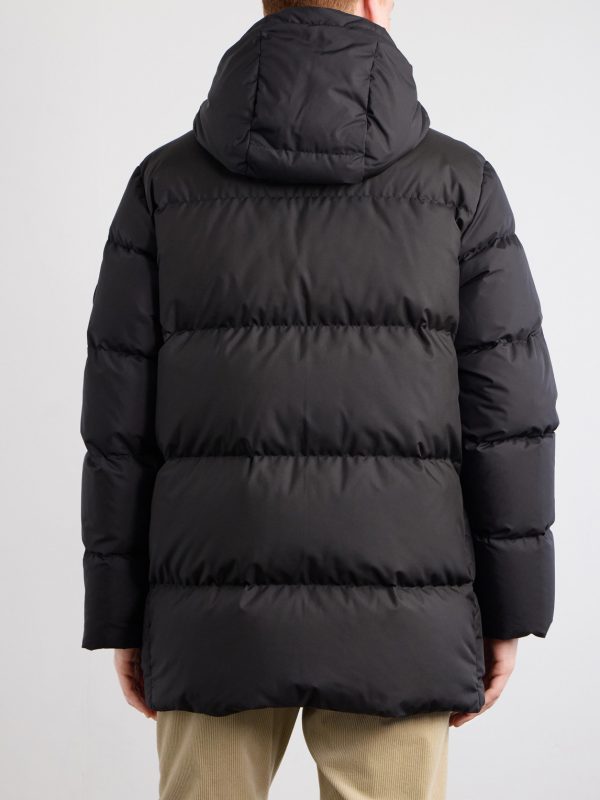 Hooded Wool-Trimmed Quilted Shell Down Jacket - BK Hooded Wool-Trimmed Quilted Shell Down Jacket - BK