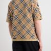 Checked Cotton-Blend Polo Shirt - BK Checked Cotton-Blend Polo Shirt - BK