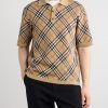 Checked Cotton-Blend Polo Shirt - FR Checked Cotton-Blend Polo Shirt - FR