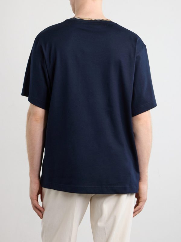 Logo-Embroidered Checked Cotton-Jersey T-Shirt - BK Logo-Embroidered Checked Cotton-Jersey T-Shirt - BK