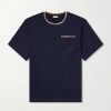 Logo-Embroidered Checked Cotton-Jersey T-Shirt Logo-Embroidered Checked Cotton-Jersey T-Shirt