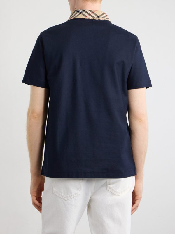 Checked Cotton-Piqué Polo Shirt - BK Checked Cotton-Piqué Polo Shirt - BK