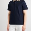 Checked Cotton-Piqué Polo Shirt - FR Checked Cotton-Piqué Polo Shirt - FR