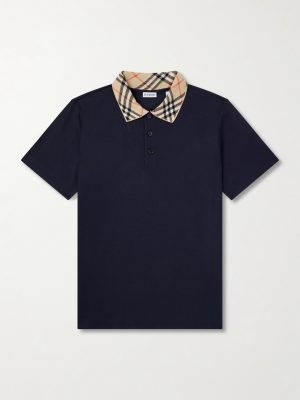 Checked Cotton-Piqué Polo Shirt Checked Cotton-Piqué Polo Shirt