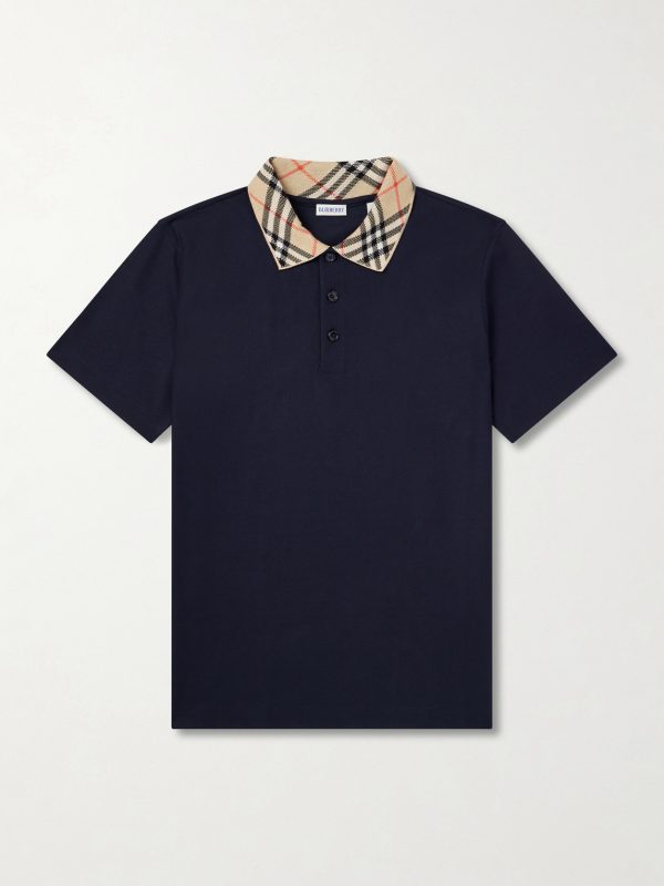 Checked Cotton-Piqué Polo Shirt Checked Cotton-Piqué Polo Shirt