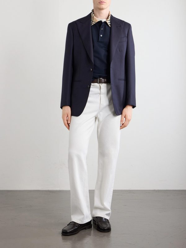 Checked Cotton-Piqué Polo Shirt - OU Checked Cotton-Piqué Polo Shirt - OU