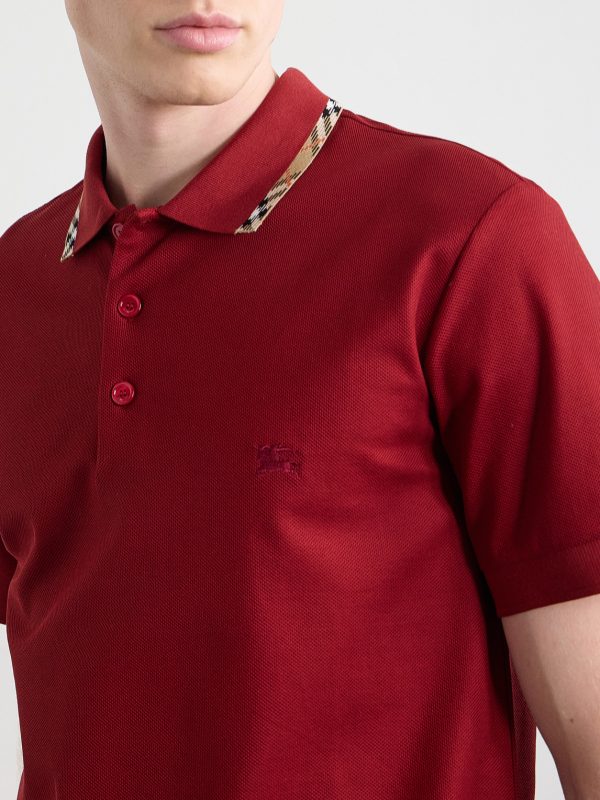 Logo-Embroidered Checked Cotton-Piqué Polo Shirt - CU Logo-Embroidered Checked Cotton-Piqué Polo Shirt - CU